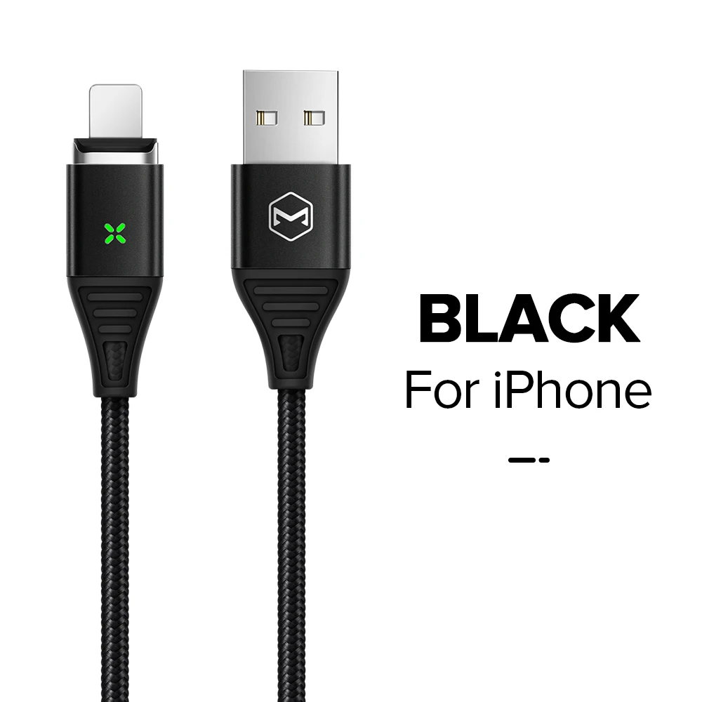 MCDODO Магнитный кабель 3A для быстрой зарядки iPhone XS X samsung зарядное устройство Quick Charge 3,0 Micro usb type C Магнитный шнур для передачи данных - Цвет: For iPhone Black
