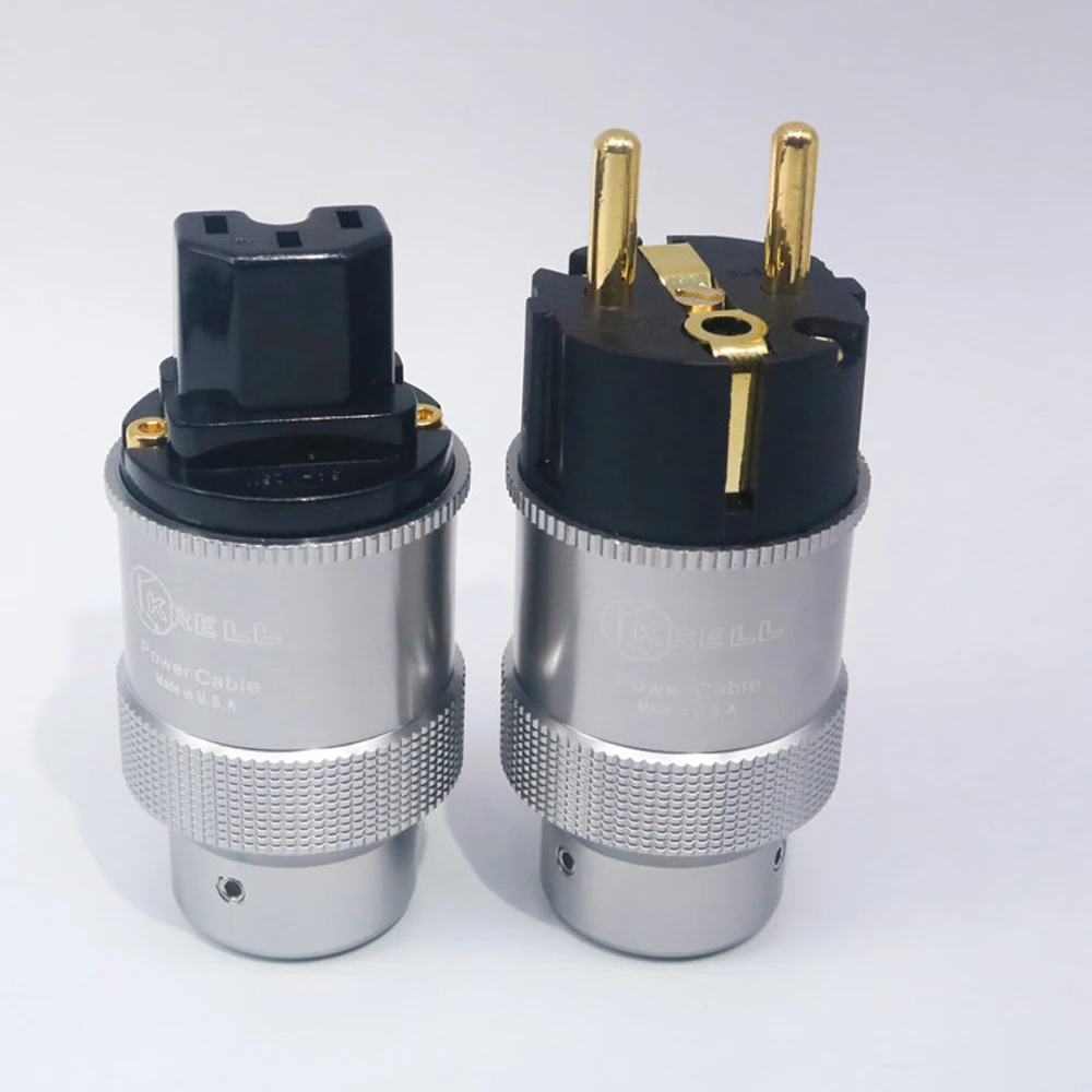 Пара Hi-End Krell Позолоченные ЕС разъем питания IEC аудио разъем HiFi AC шнур питания Вилки для аудиофилов DIY сети