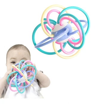 

Baby Toys 0-12 Months Newborn Baby Development Ball Safe Soft Teething Toys Plastic Hand Bell Early Educational Rattle Teether