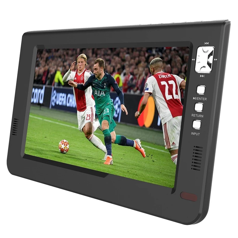 Портативный 9 дюймов TFT светодиодный 1080P HDMI-в H.265 Dvbt2 цифровой аналоговый ТВ автомобильный телевизор Поддержка USB устройство для считывания с tf-карт штепсельная вилка европейского стандарта
