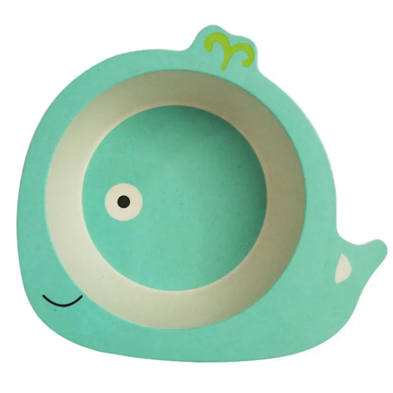 Бамбуковое волокно, посуда для кормления детей, милые Мультяшные животные, Детская портативная миска для малышей, E65D
