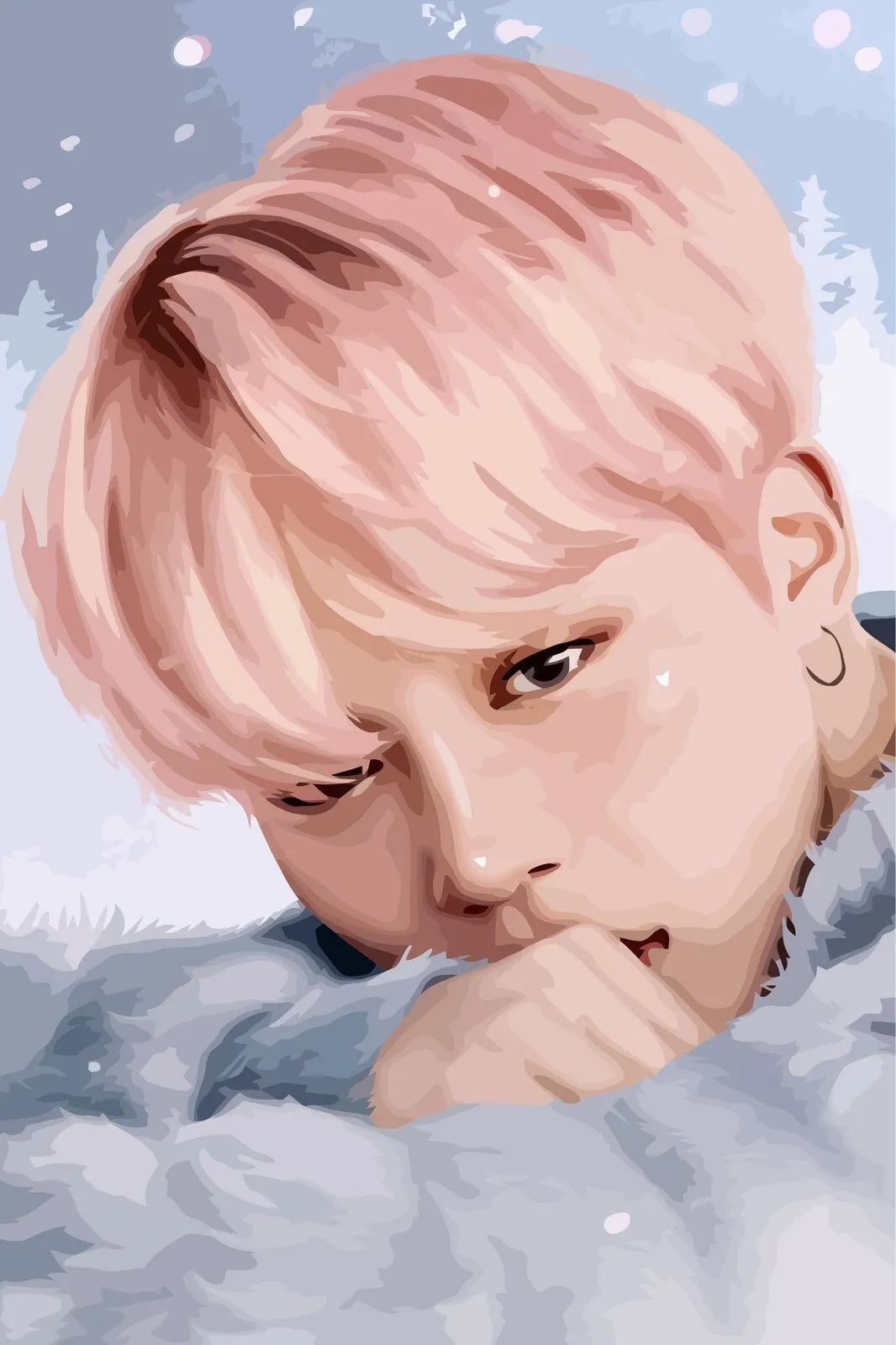 Картина по номерам на холсте набор для рисования kpop bts Jimin Пак Чимин - 2326 40X60 | Дом и