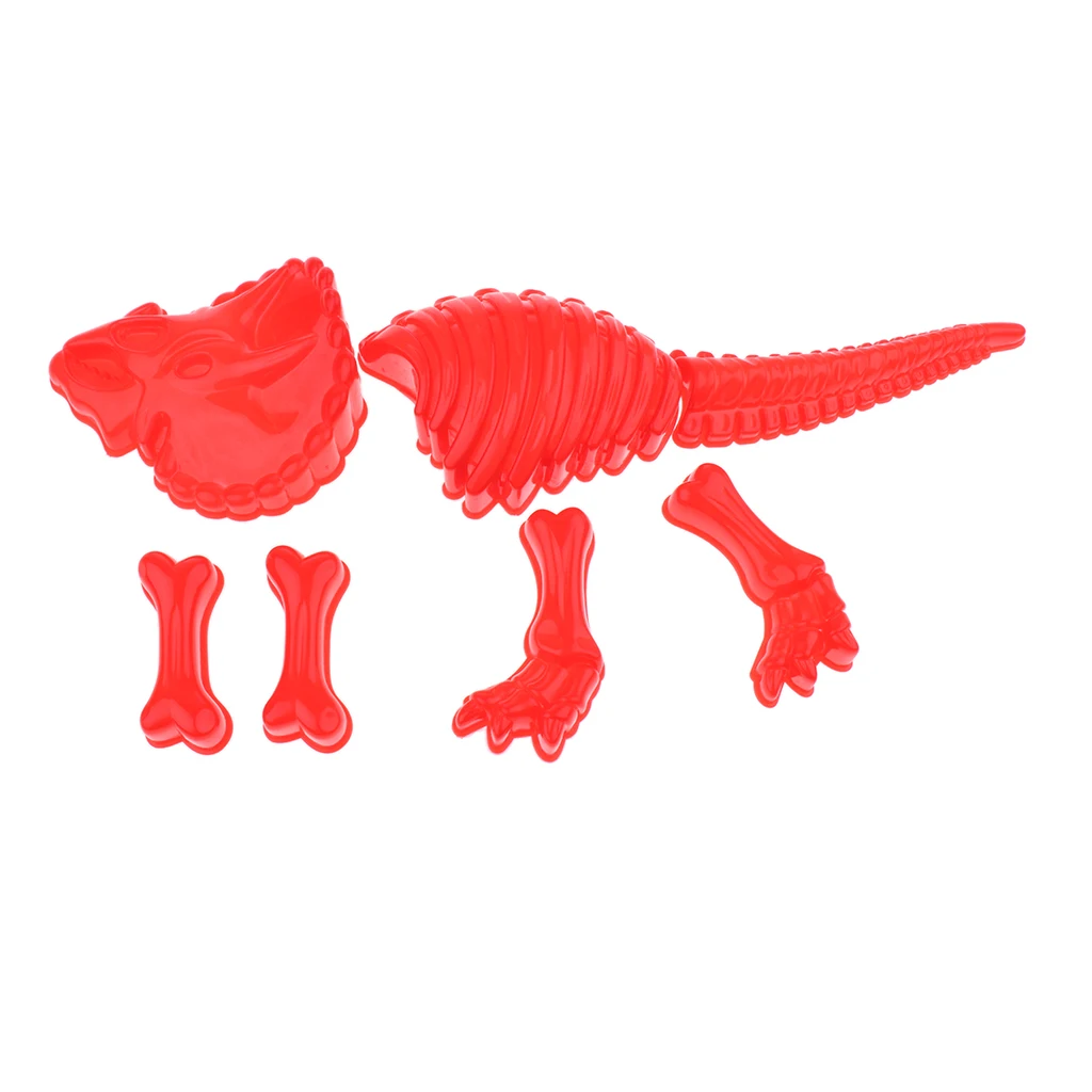 7pcs Mini Dinosaur Skeleton Sand Molds Beach Kids Fun Activity Toys