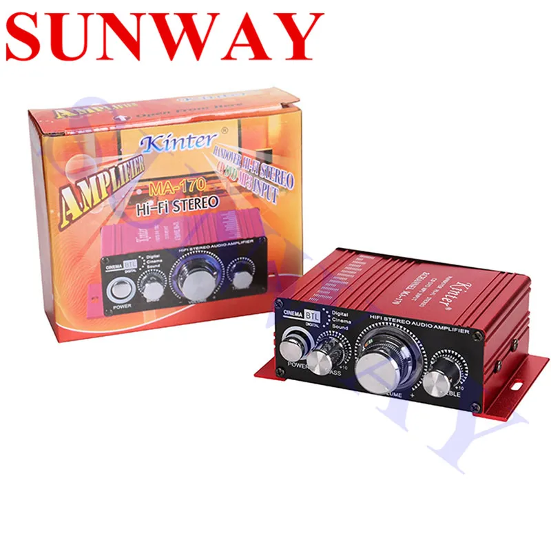 MA-170 12V 2CH HiFi цифровой аудио усилитель звука усилитель динамик поддерживает DVD формат CD MP3 вход для авто мотоцикла