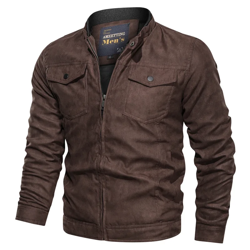 

2019 Spring And Autumn New Style Korean-style Slim Fit Trend Jacket Casual Stand Collar Solid Color Tops Youth MEN'S Coat