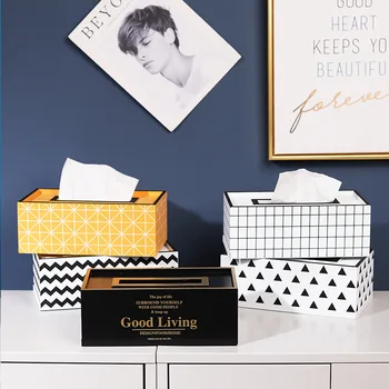 

Wooden Tissue Box Container Napkin Tissue Holder Paper Dispenser Simple Fashion Tissue Holder Case for Office Home Decoration