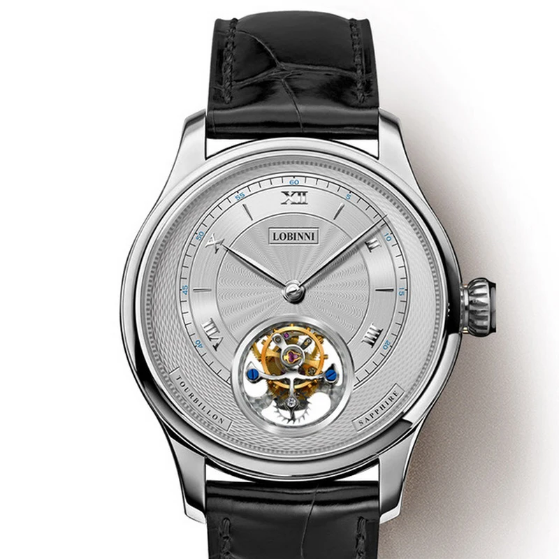 Tourbillion роскошные часы для мужчин, мужские автоматические наручные часы LOBINNI мужская одежда водонепроницаемый скелет механические наручные часы relogio