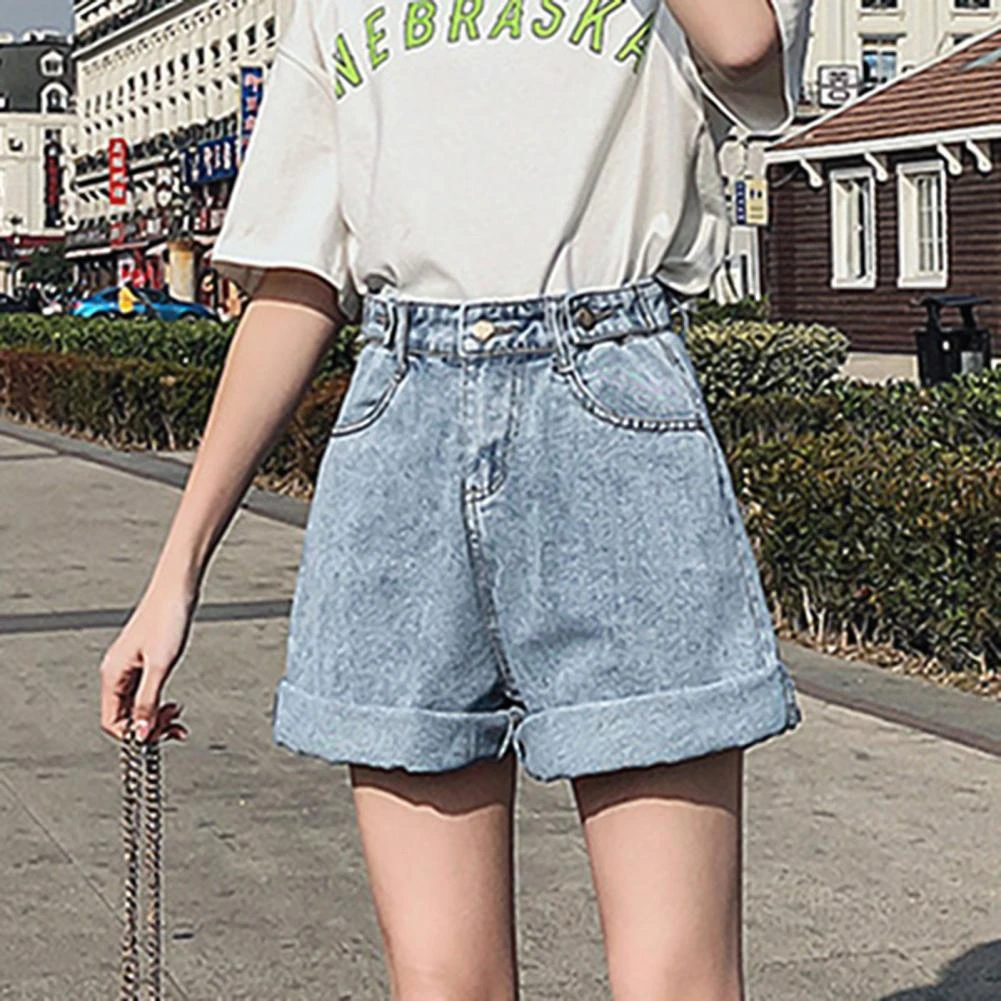 Women S Denim Shorts 21 New High Waist Shorts Women Casual Loose Ladies Fashion Large Size Elastic Waist Wide Leg Short Jeans Shorts Aliexpress Women S Denim Shorts 21 New High Waist Shorts Women Casual Loose Ladies Fashion Large Size Elastic Waist Wide Leg Short Jeans Shorts Aliexpress