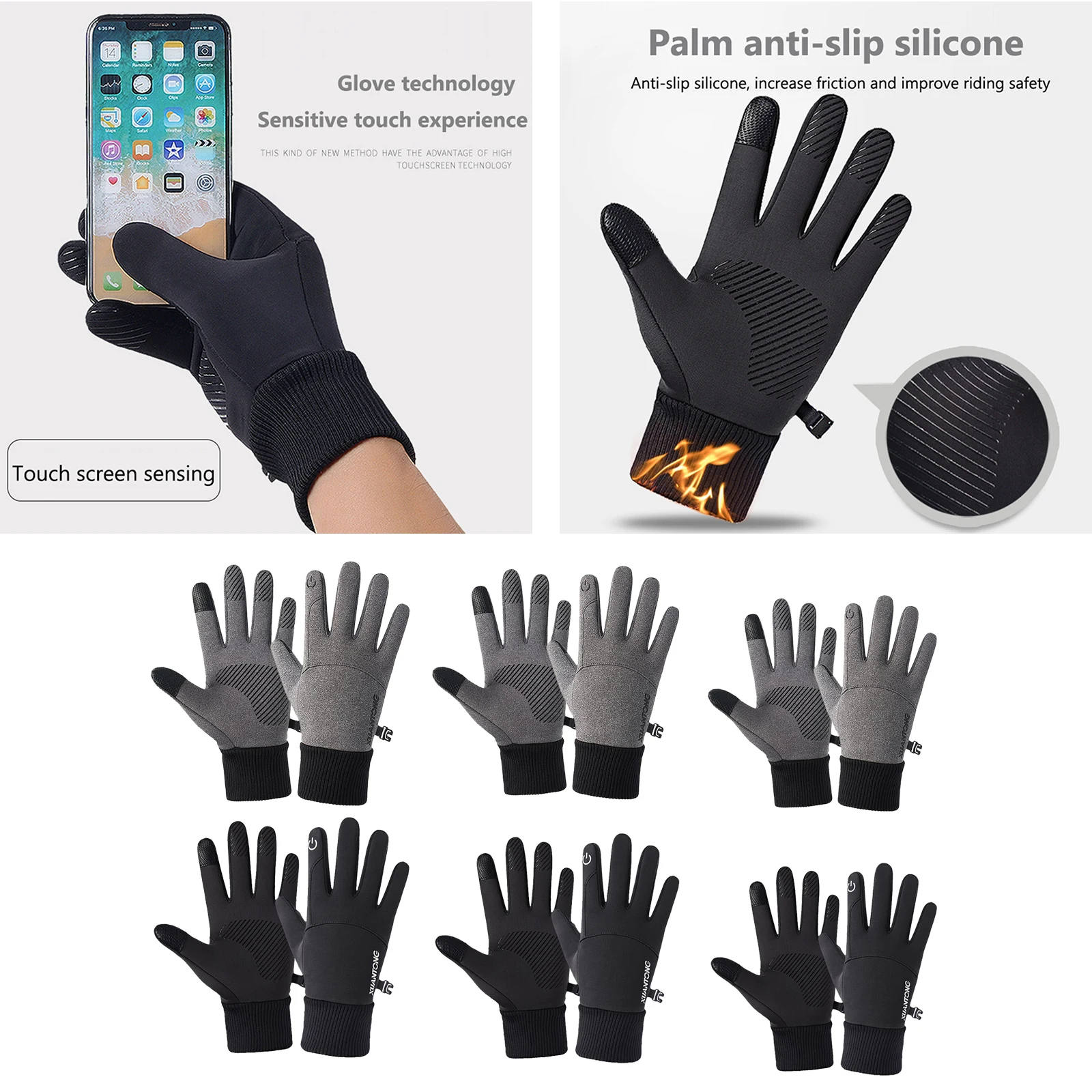 

Winter Warm Gloves Touch Screen Waterproof Anti-slip Driving Sport Cycling Glove