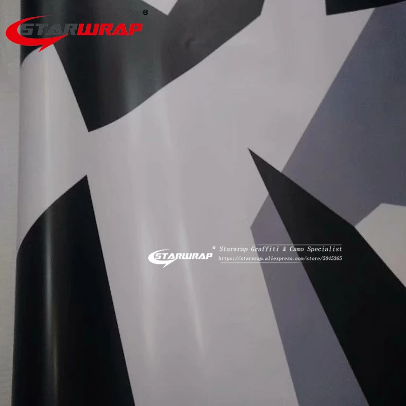 Starwrap черный, белый, серый, камуфляжная виниловая пленка с бесплатным воздухом наклейки на авто