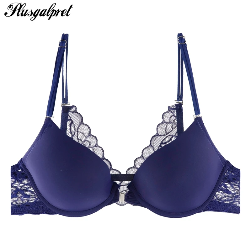

Plusgalpret Sexy Push Up Bra Solid Color Scoop Cup A B C for Ladies Underwired Bralette Top Beauty Back Underwear 36 38 40 42