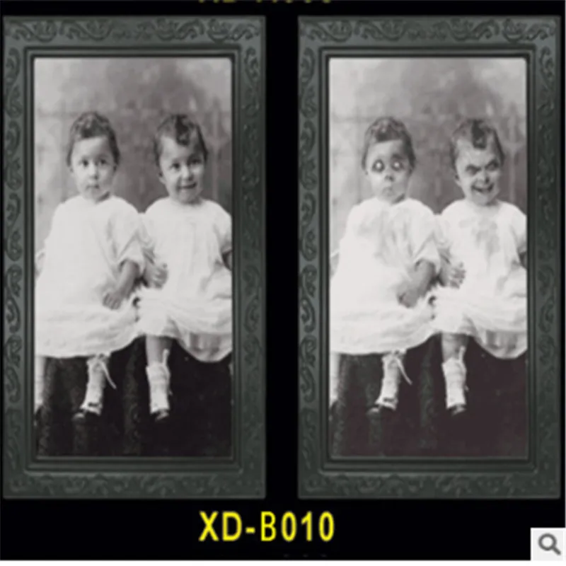 As photo shows Фоторамка с изображением ужасов, линзовидная, 3D, для изменения лица, фоторамка, страшный портрет, хэллоуинская страшилка, праздничное украшение для вечеринок, реквизит - Цвет: As photo shows