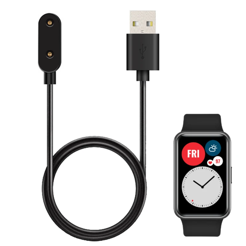 For Huawei Watch Fit Charger Magnetic Adapter USB Charging Cable Cords Base Portable Cords Charging Smart Watch Accessories usb replacement magnetic wireless charger cradle fast charging dock cable for 2pin 7 62mm 4mm smart watch power portable adapter