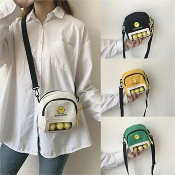 

Girls Messenger Bag Cute Chick Dolls Handbag Women Contrast Color Canvas Printed Bag Versatile Shoulder Messenger Bags #15