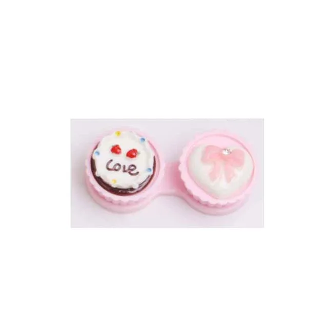 pink Мини контактные линзы коробка контейнер держатель мультфильм милый пластик собака кошка лапа контактные линзы чехол с зеркалом - Цвет: pink