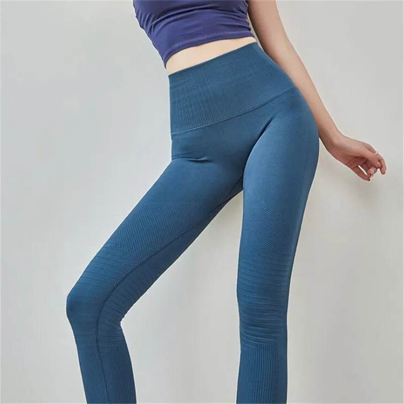 

Sexy Women Yoga Pants High Waist Push Up Sport Leggings Tummy Control High Elastic Slim Seamless Fitness Leggings Female