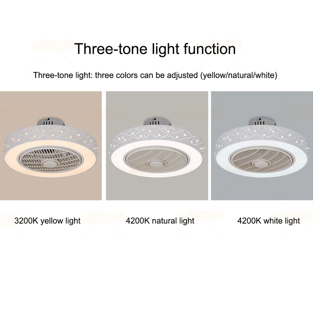 50cm ceiling fan Control control with Light Smart Cell Phone APP Wi-Fi Indoor home decoration modern lighting circular round