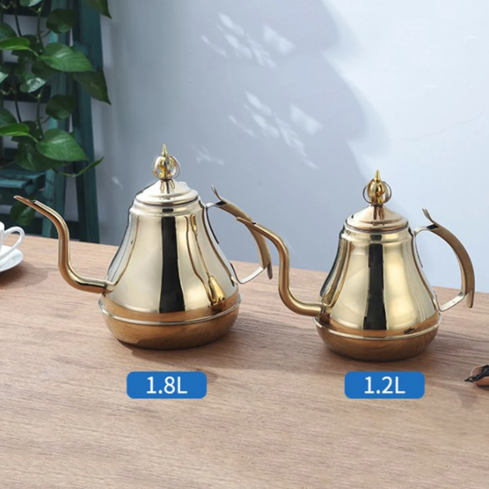 1.2L/1.8L чайник из нержавеющей стали, чайник для молока, кофеварка с длинным горлышком, кухонный инструмент, перколяторы, кофейник, пресс, мини-кофеварки