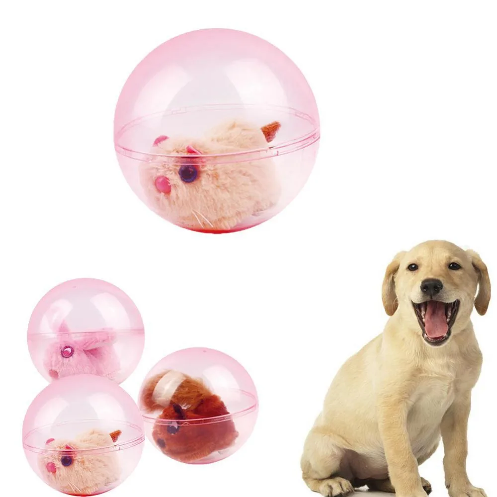 Pet пластиковые животные прокатки мяч встроенный плюшевый белка кукла игрушка собака Интерактивная игральная игрушка Поставки Собака электрический мяч игрушка