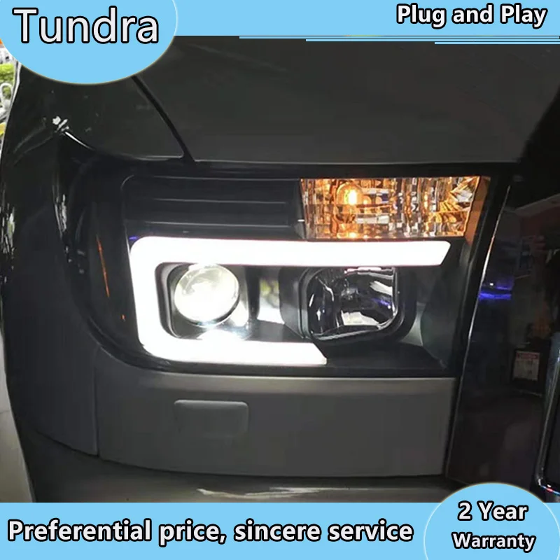 Головной фонарь для Toyota Tundra 2007-2013 светодиодный фары для Sequoia светодиодный фонарь биксенон светодиодный DRL 07-13 фара в сборе