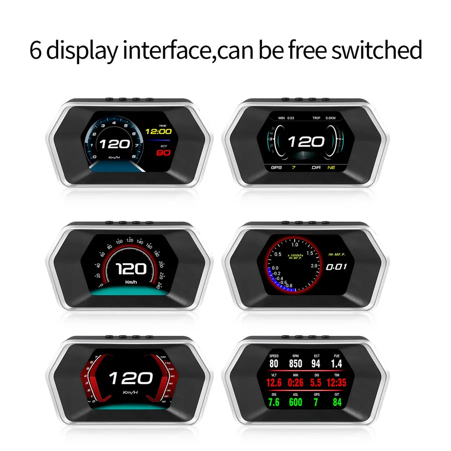 Автомобильная двойная система HUD цифровой компьютер OBD2/gps Спидометр напряжение расход топлива и т. Д