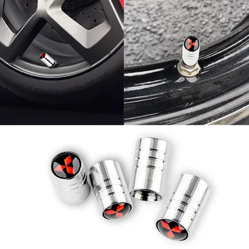

4pcs/set Round Car wheel tire valve cap protection cover For Mitsubishis ASX Lancer Pajero Outlander L200 EVO Lancer EX Pajero