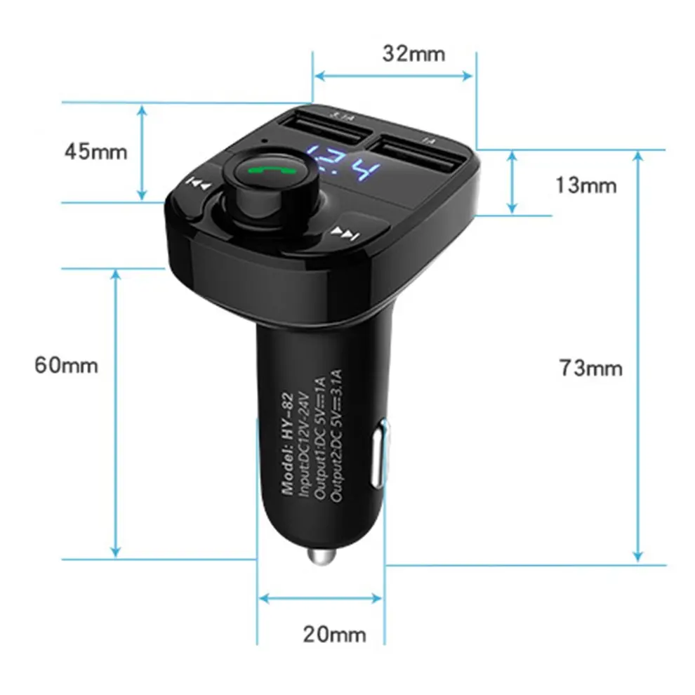 Профессиональное зарядное устройство для автомобиля с Mp3 плеер 12/24v Изысканная плеер