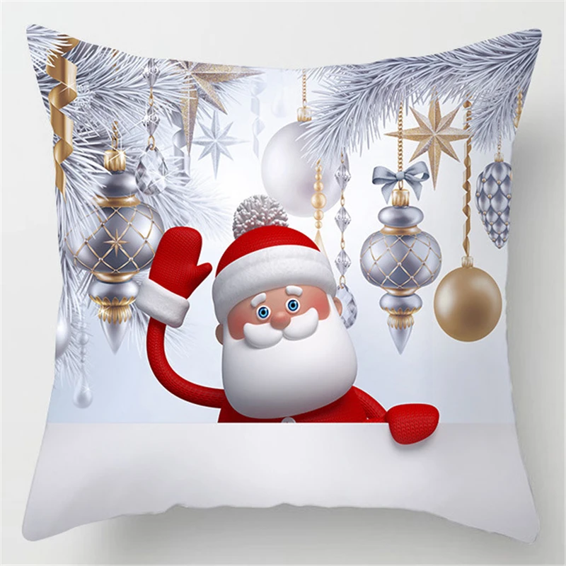 Креативные Снеговики красные синие рождественские Чехлы для подушек Санта Клаус Олень Декоративные Чехлы для подушек рождественские Полиэстеровые подушки