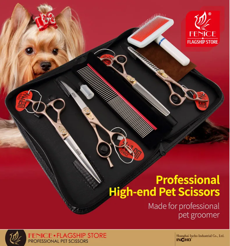 curvo pet grooming tesoura kits bichon teddy