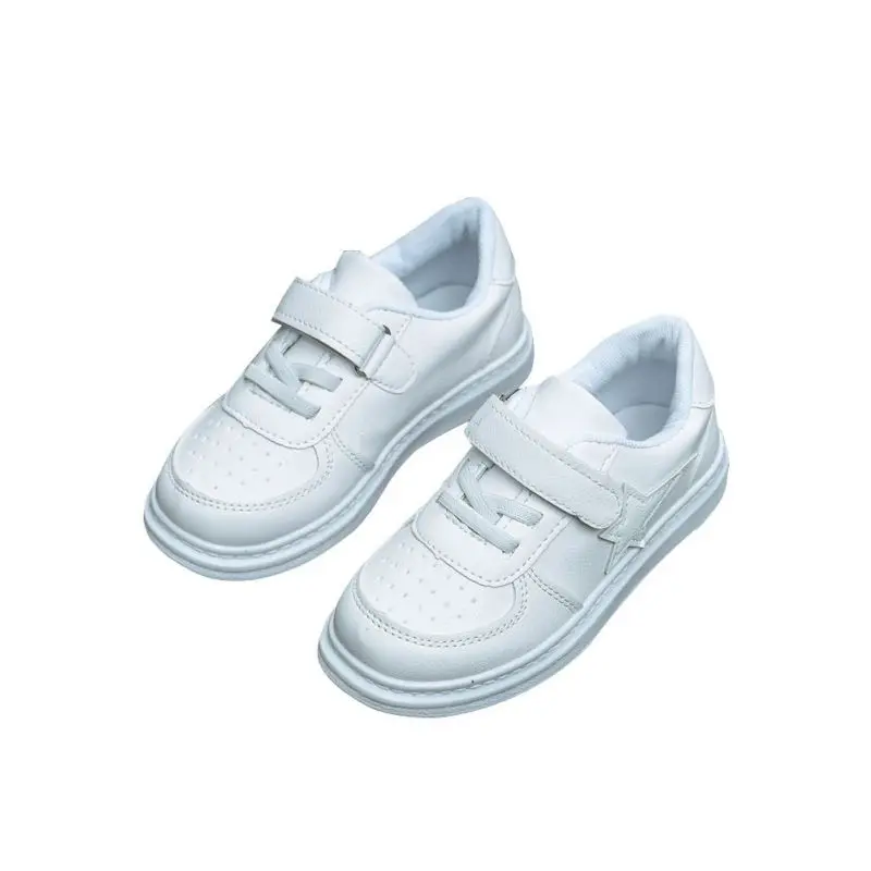 Весенне-осенние детские кроссовки из искусственной кожи для маленьких мальчиков и девочек; повседневные однотонные дышащие удобные нескользящие мягкие кроссовки на мягкой подошве