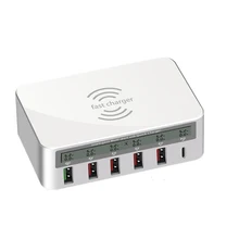 Bakeey 100 Вт PD QC3.0 многопортовый ЖК-цифровой дисплей Быстрая зарядка беспроводной USB зарядное устройство адаптер для iPhone 8Plus 11 Pro huawei