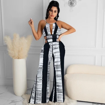 Okeke African Chiffon V'Neck Jumpsuit
