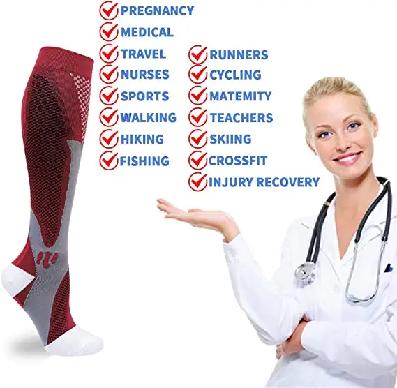 New Compression Socks 20-30 MmHg Fit Varicose Veins Medical Swelling Diabetes Atheletic Anti Fatigue Football Soccer Stockings sports socks compression socks