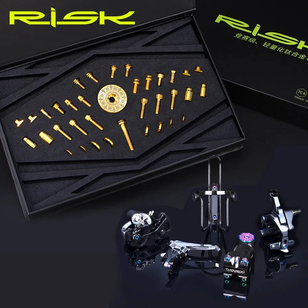 

36 Pcs Titanium Common Road Bike Bolts Unit Brake Screws Derailleur Stem Screws Water Botter Cage Fixing Screws D4170QX