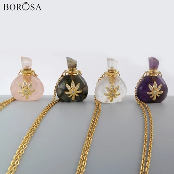

amethysts perfume bottle pendant necklace Natural gems essential oils bottle pendant with stick for necklace diffuser girl gift