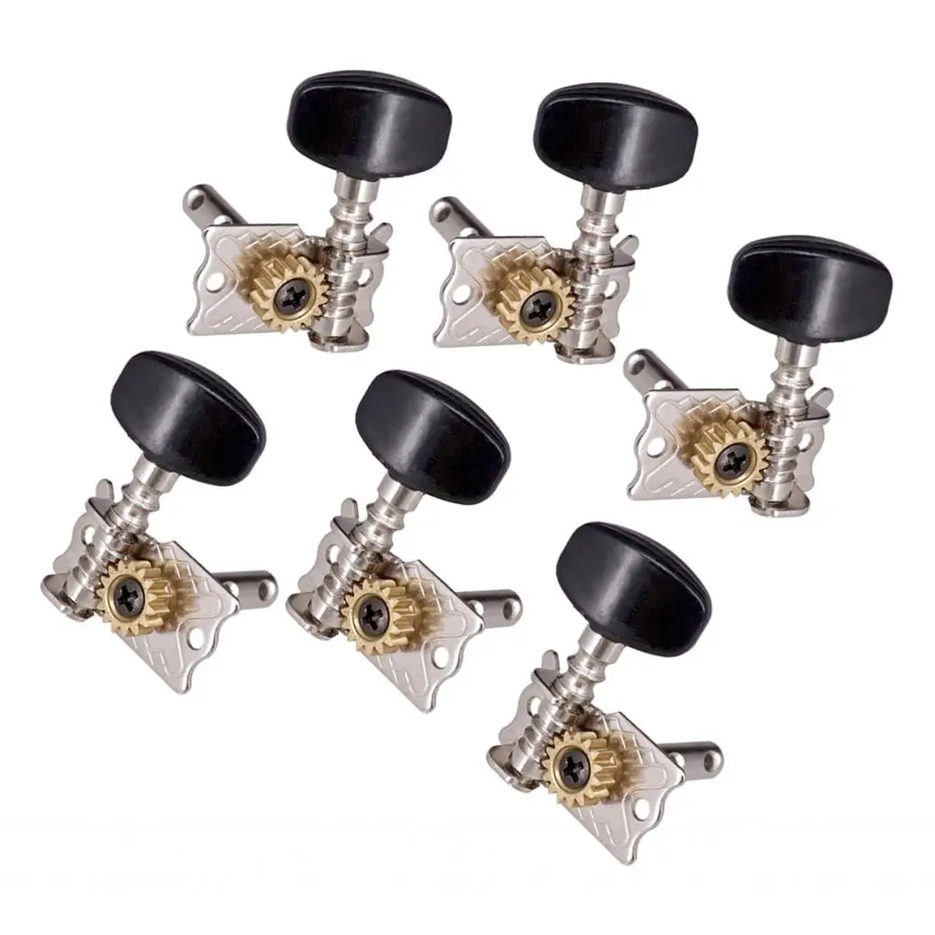 6pcs Silver 3L3R Tuners Tuning Pegs For Acoustic Guitar Replacement Parts