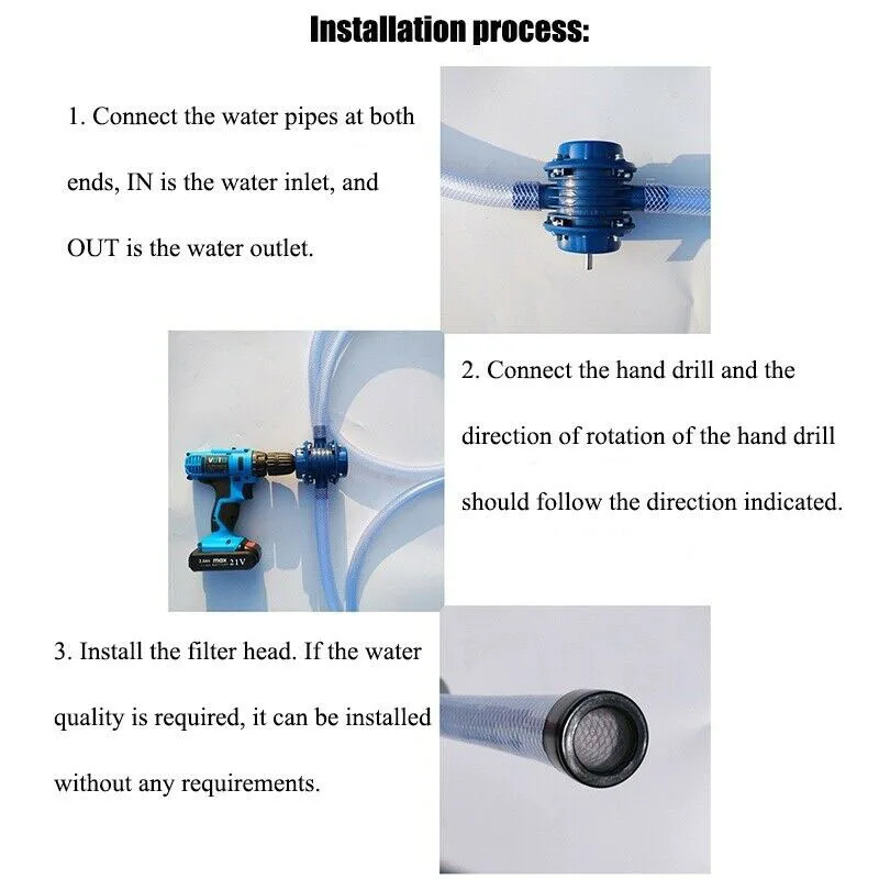 

100% Brand New DC Mini Pumps Household Small Pump Self-priming Hand Electric Drill Water With High Quality