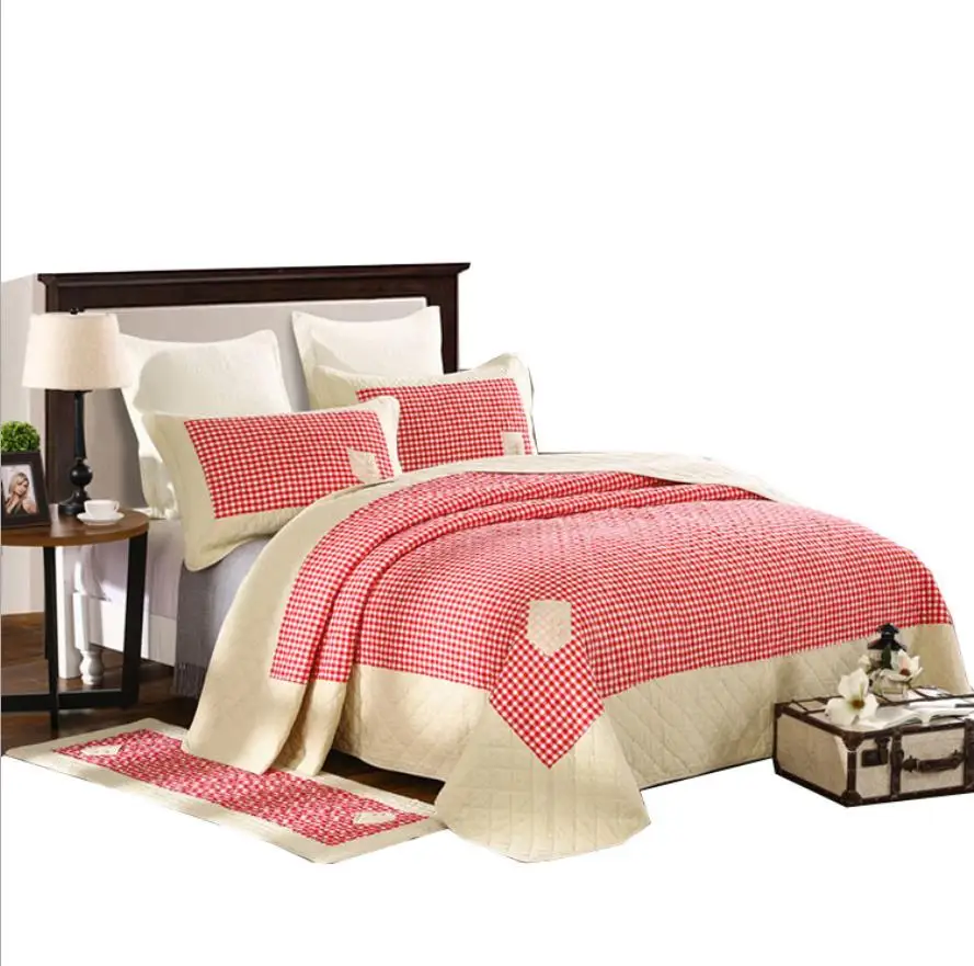 3 шт. покрывало для кровати, высококачественное окрашенное в пряже покрывало из ткани, Красный Клетчатый Комплект постельного белья, одеяло цвета хаки, одеяло, одеяло, удобное покрывало для кровати