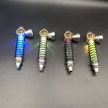 

Colorfull Flashing LED Lamp Smoke Pipes Tobacco Pipe Smoking Pipe Grinder Narguile Hookah Spring Removable Cigarette Holder