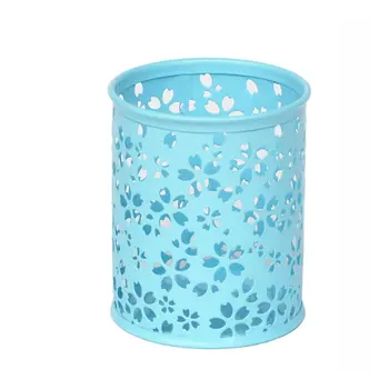 

1 Pc Pen Pencil Pot Holder Container Desk Organizer Metal Hollow Flower Brush Storage
