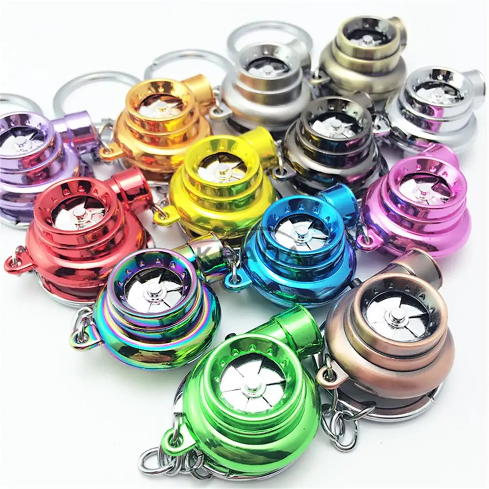 

Creative LED Keychain Turbine Style Electric Spinning Valve Sound Car Part Turbo Keyfog Key Pendant Key Rings Car Accessories