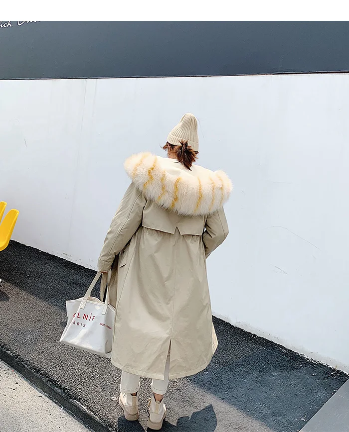 FIRSTTO Stylish Detachable Faux Fur Big Hooded Curly Hairy Shaggy Long Outwear Trench Women Keep Warm Pockets Coat Tops 4 Colors