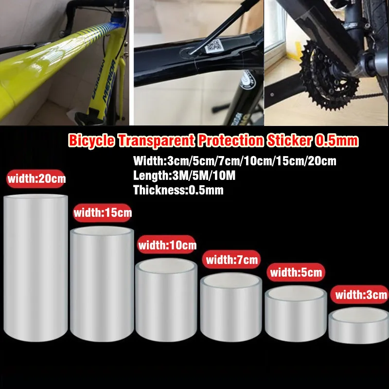 0.5mm Thicken Bike Frame Protection Transparent Sticker Tape 3/5/10M Bicycle Frames Protector Clear Wear Surface Tapes Film Tool |