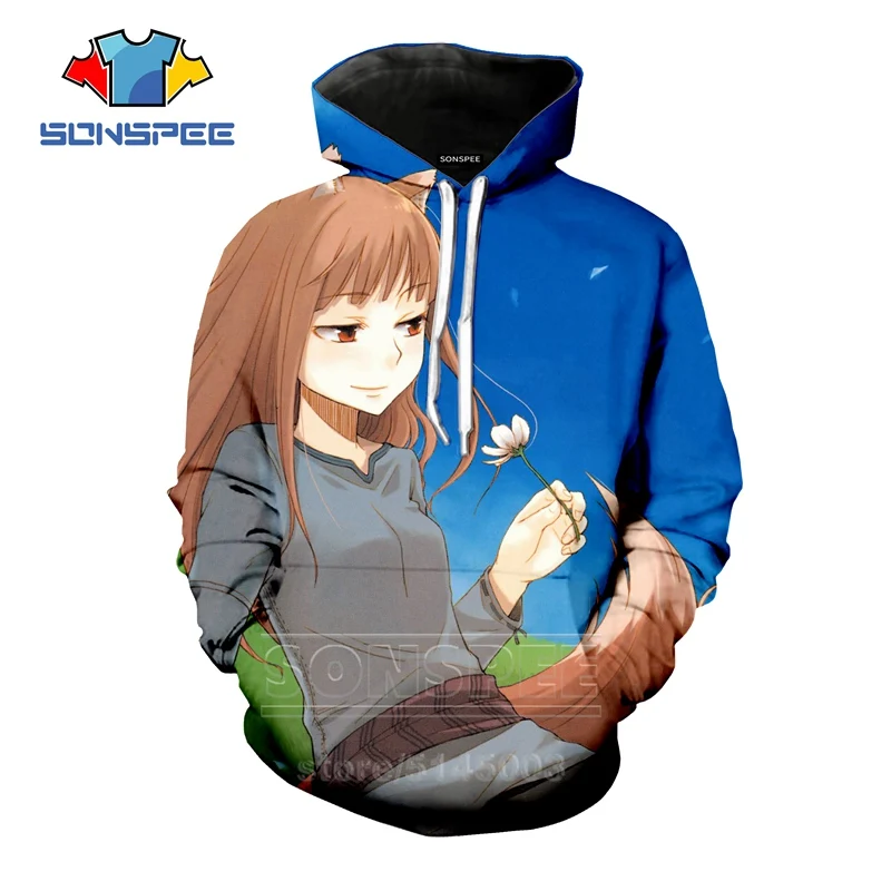 Толстовки Spice and Wolf, новинка, для мужчин и женщин, аниме, толстовка, 3D принт, унисекс, с длинным рукавом, в стиле хип-хоп, уличная одежда, топы, пуловер с круглым вырезом, C109 - Цвет: 5