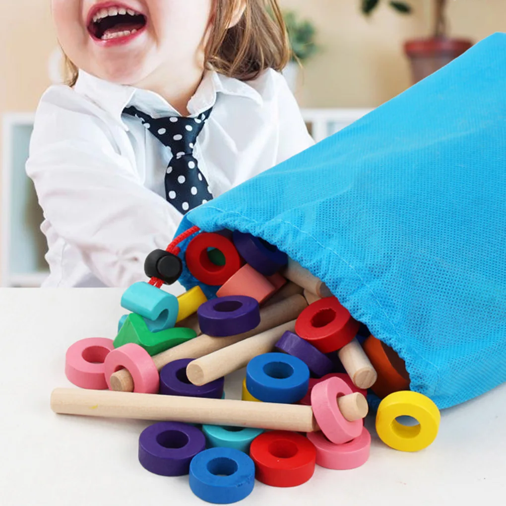 Colorful Wooden Toy Kid Colorful Clock Number Time Early Learning Gift Intelligent Early Education Interactive Toys