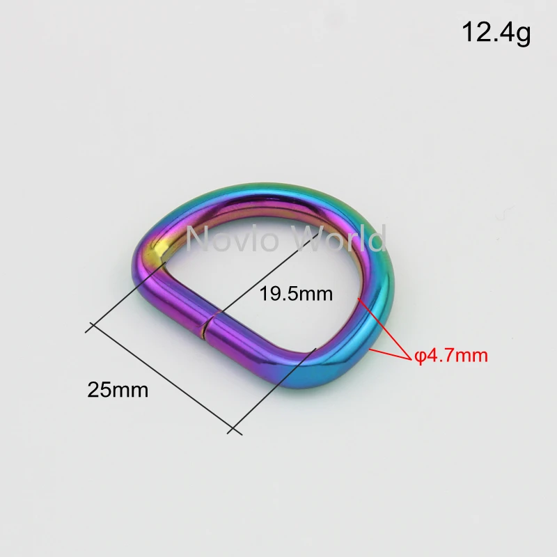 Wholesale 500pcs, inner width 25*19.5mm 1 inch, metal D ring iron wire circle ring handbag purse opened D buckle