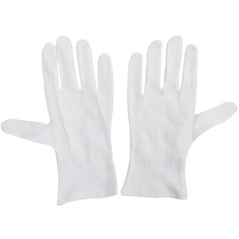 

12 Pairs Sweat Liner Sweatproof Work Hand Protector Lightweight Comfortable Cotton White Gloves Anti Slip Wenwan Beads Jewelry