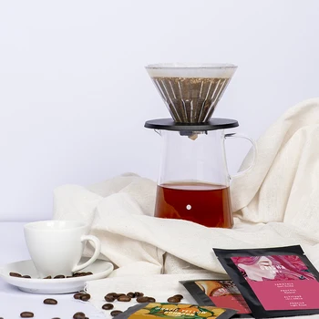 

Portable glass ice pupil holding coffee drip filter cup simple coffee filter set permanent coffee filter tea cup with filter