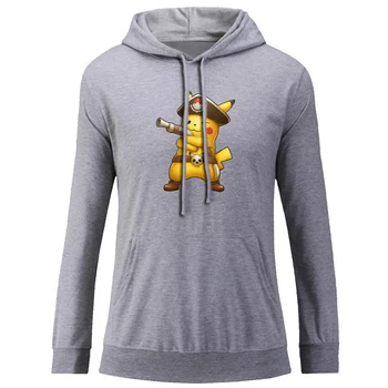 

Classic Cartoon Pokemon Cute Pirate Captain Pikachu Hoodie Don't Mess With Texas Graphic Sweatshirt Strings Hooded Pullover Gift