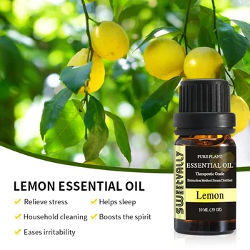

Sweetvally 10ml 100% Pure Plant Essential Oils Diffusers Aroma Oil Lemon Oil Natural Massage Relax